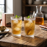 Vasos vidrio relieve