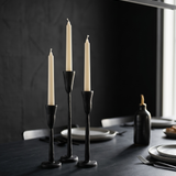 Set candelabros forjado negros