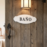 Letrero baño enlozado