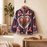 Chaqueta terciopelo corazón morada
