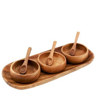 Set bowls salseros madera