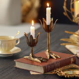 Set candelabros patas ave