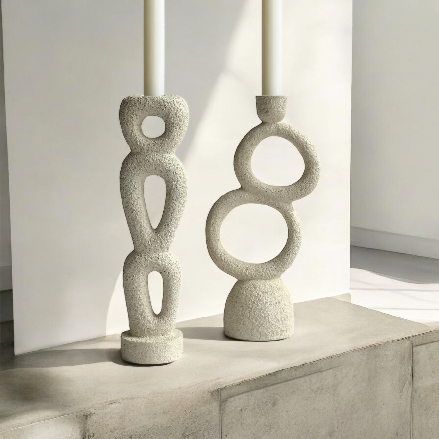 Set candelabros resina