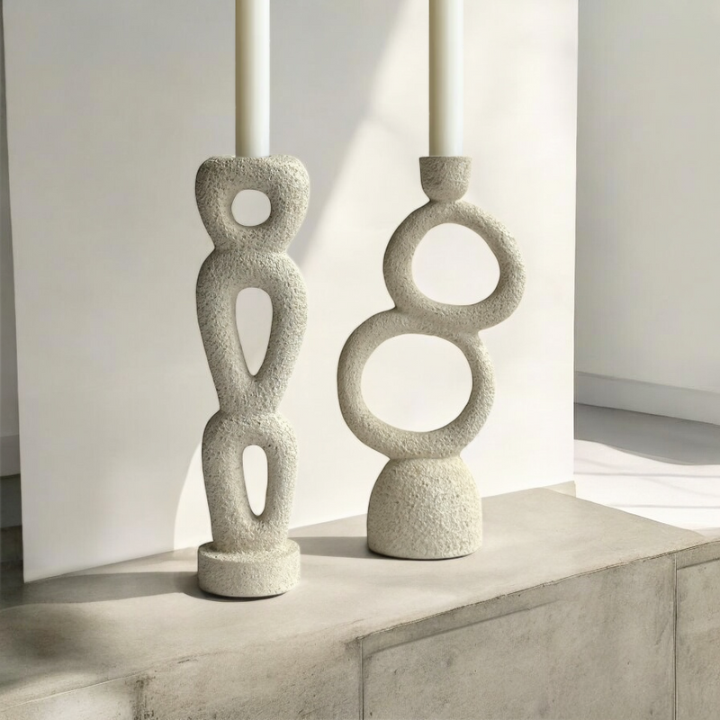 Set candelabros resina