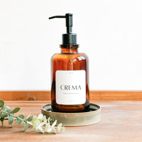 Dispensador ámbar vidrio ACERO 500 ml
