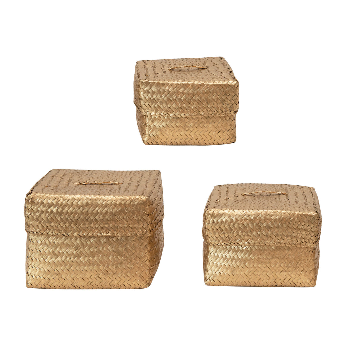 Set cajas fibra doradas