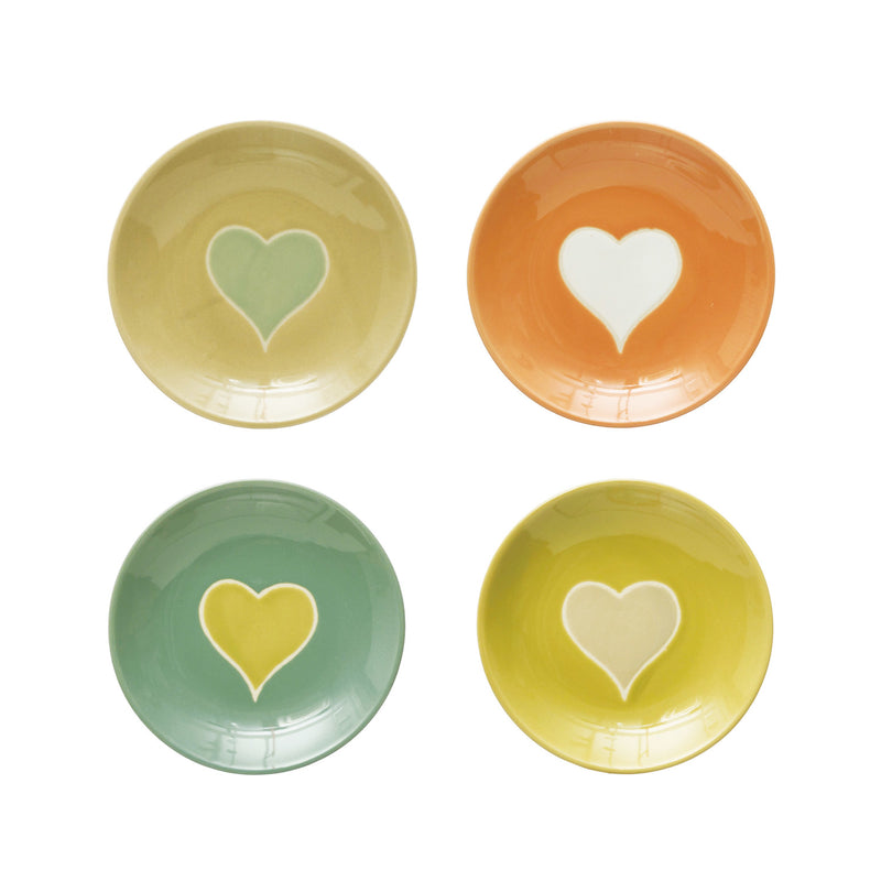 Set platos corazón cerámica
