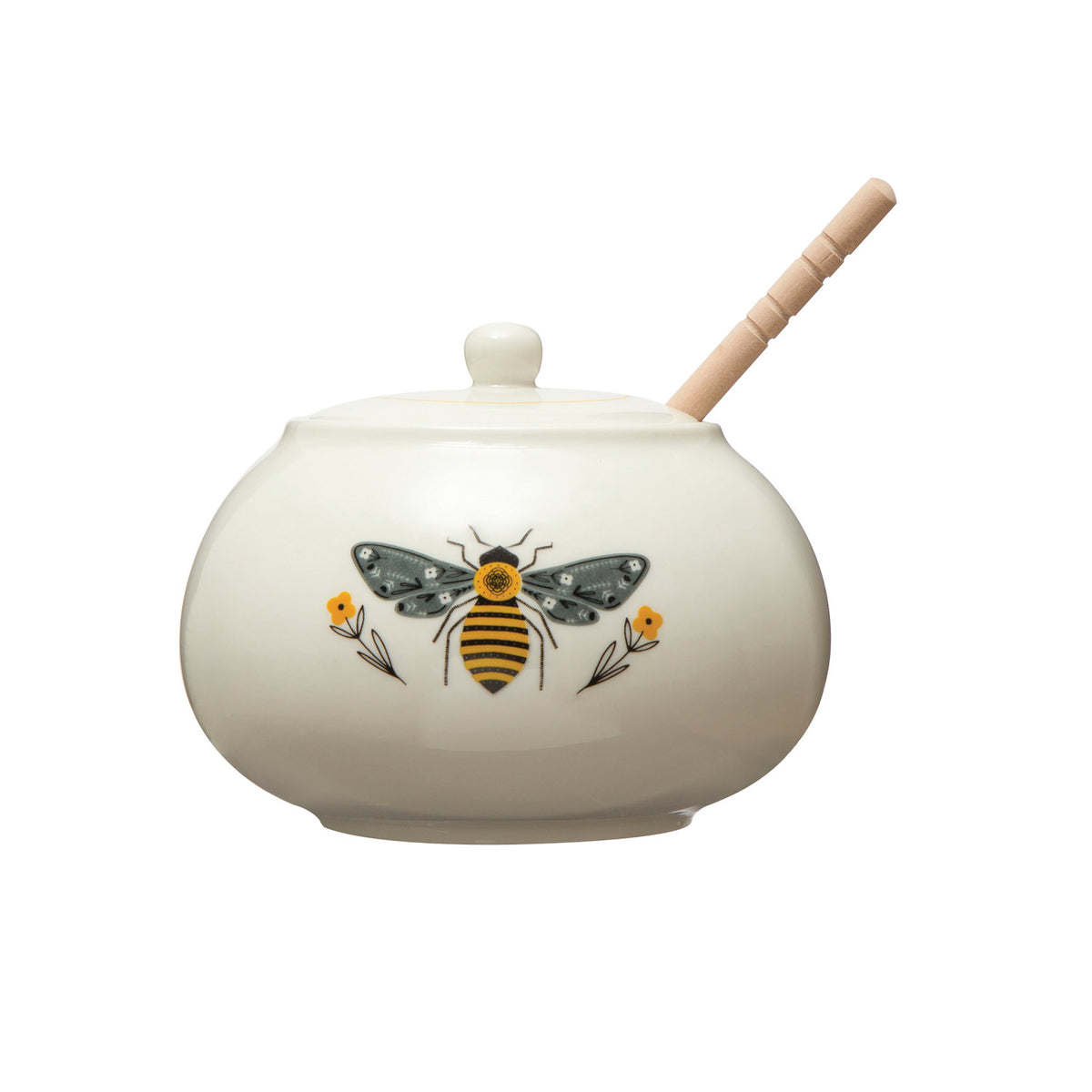 Mielero cerámica abeja blanco