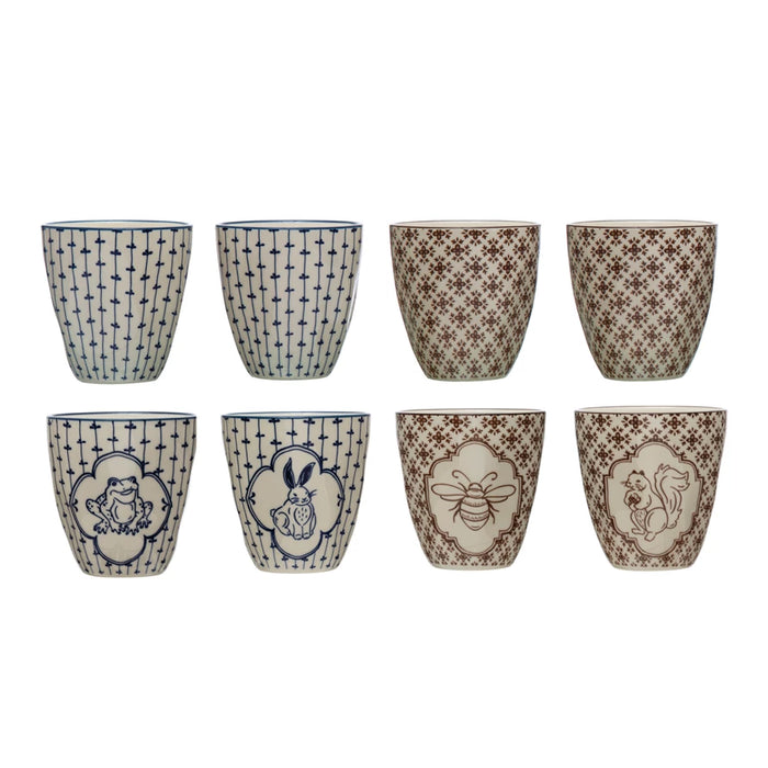 Set cuatro vasos cerámica
