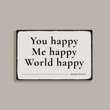 Letrero metálico Happy