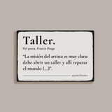 Letrero metálico Taller