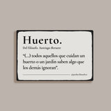 Letrero metálico Huerto