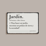 Letrero metálico Jardín