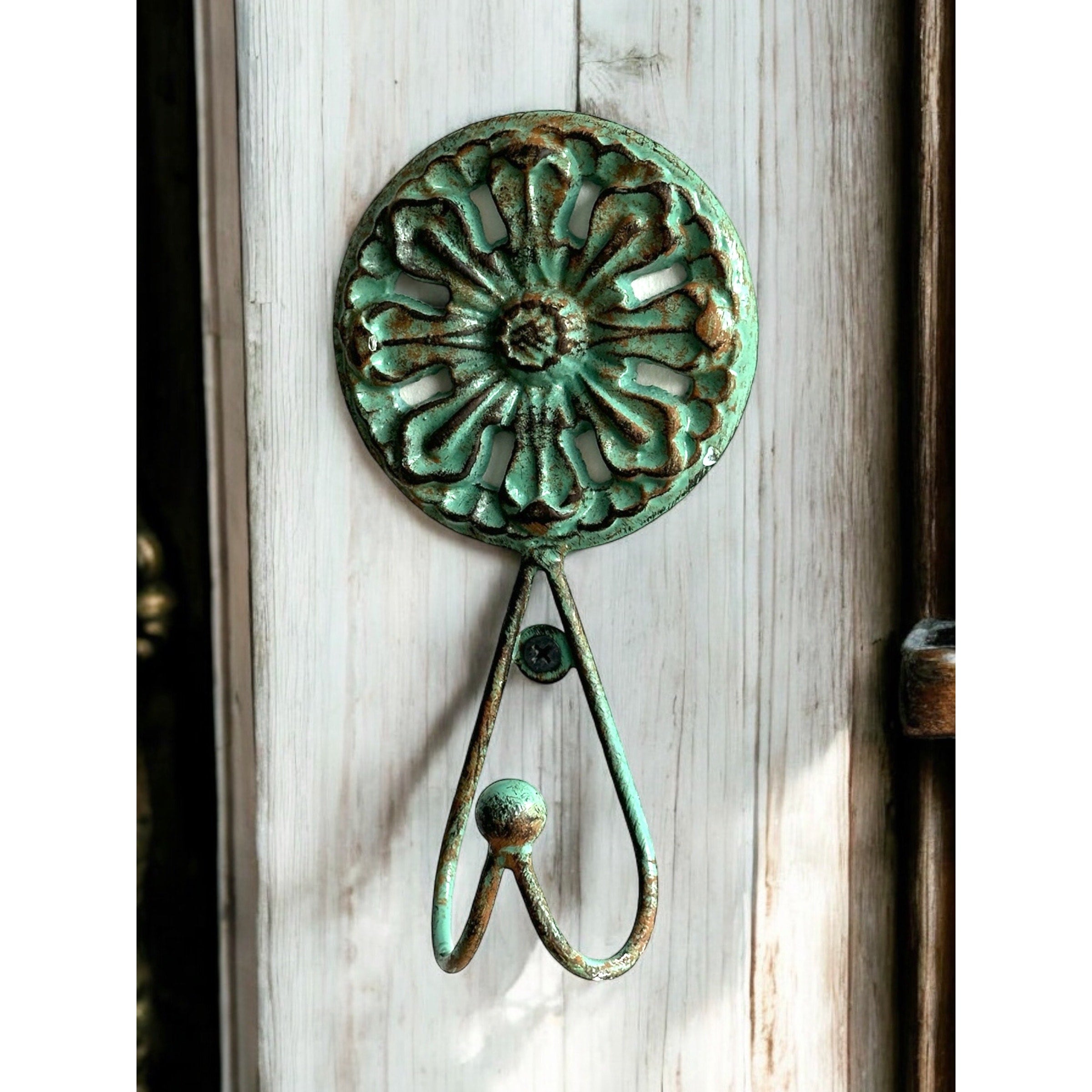 Perchas turquesa fierro