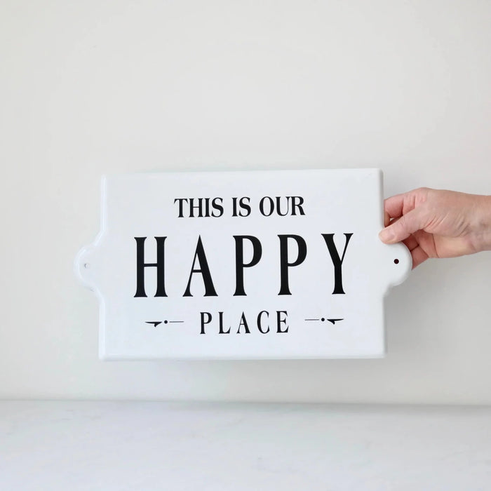 Letrero enlozado Happy Place