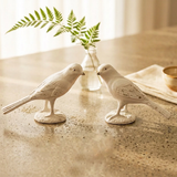 Set pájaros resina blancos