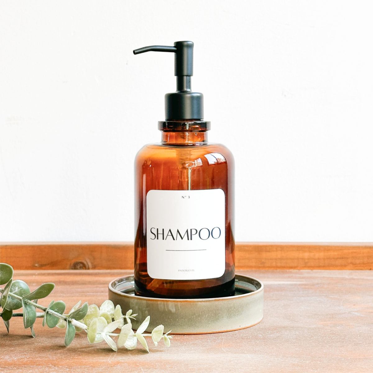 Dispensador ámbar vidrio ACERO 500 ml