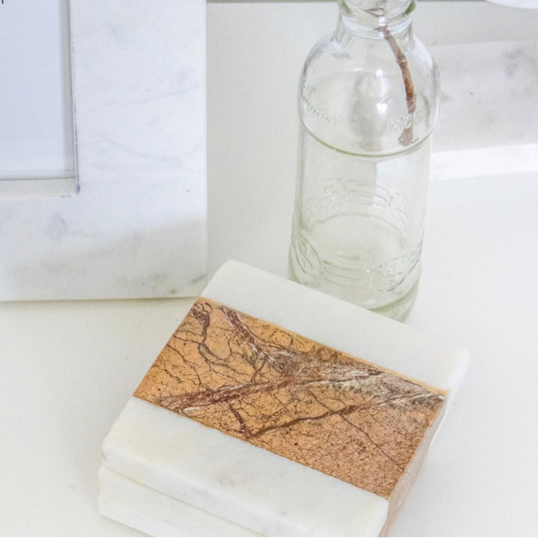 Set posavasos mármol piedra