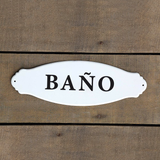 Letrero baño enlozado