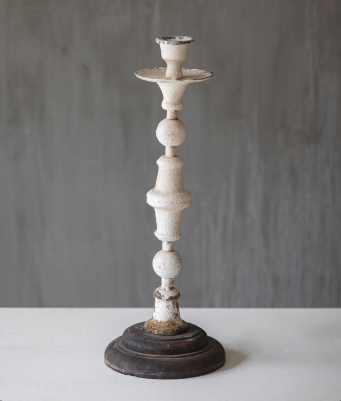 Candelabro metálico madera