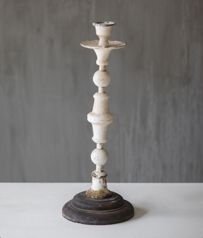 Candelabro metálico madera