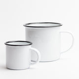 Taza enlozada blanca L