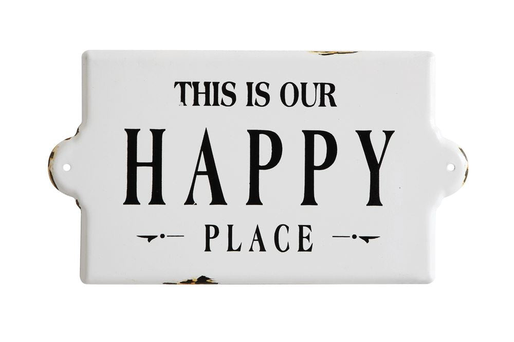 Letrero enlozado Happy Place