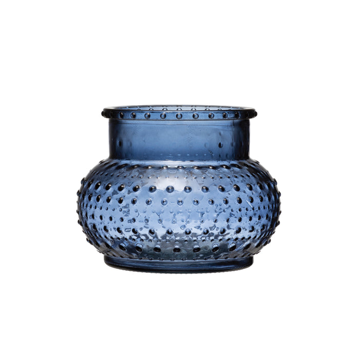 Jarrón vidrio azul