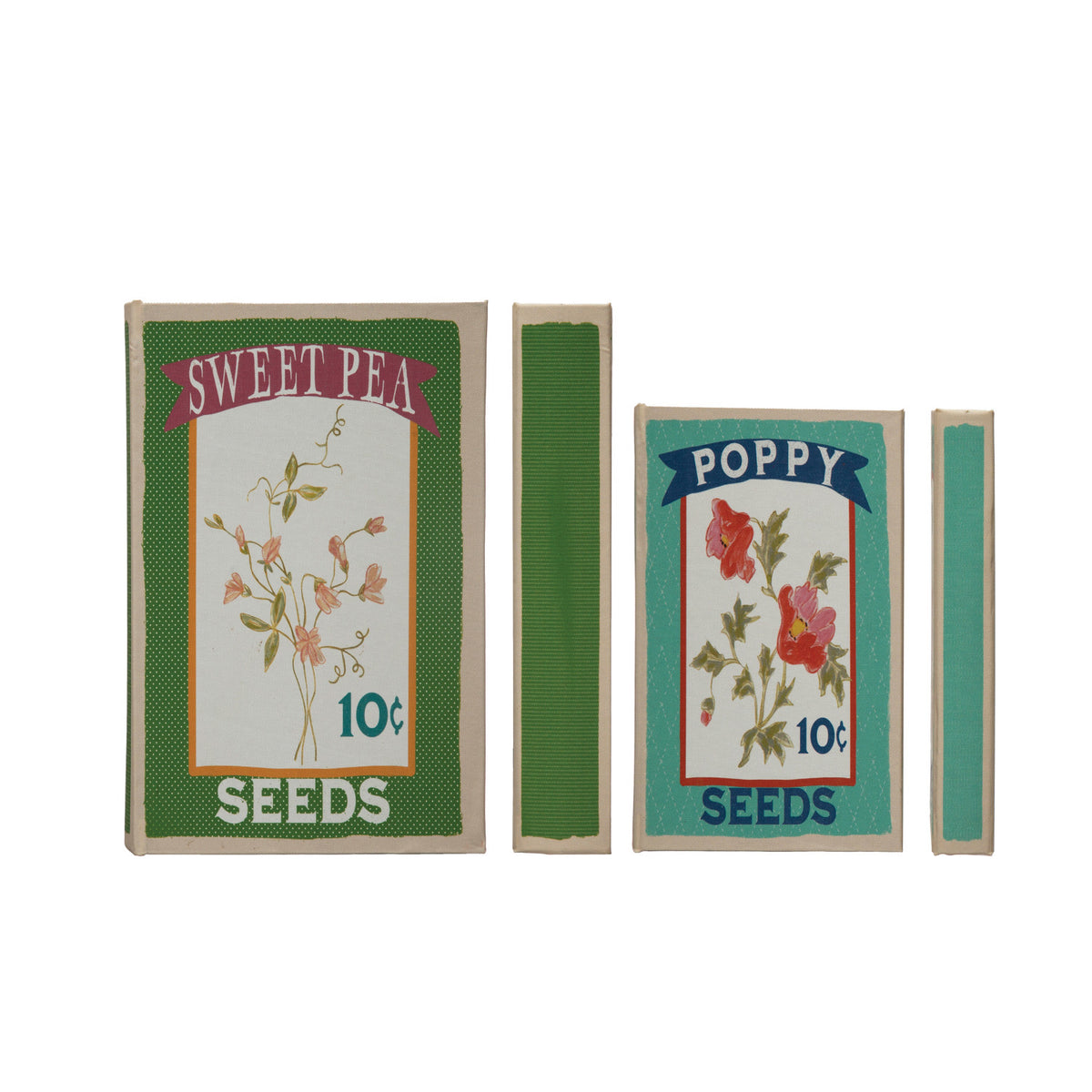 Set libros caja flores