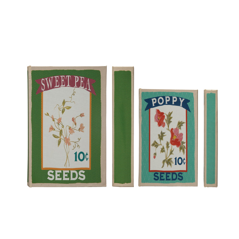Set libros caja flores