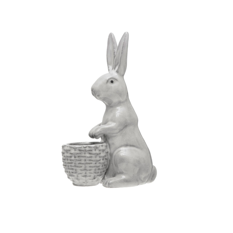 Macetero conejo canasto cerámica