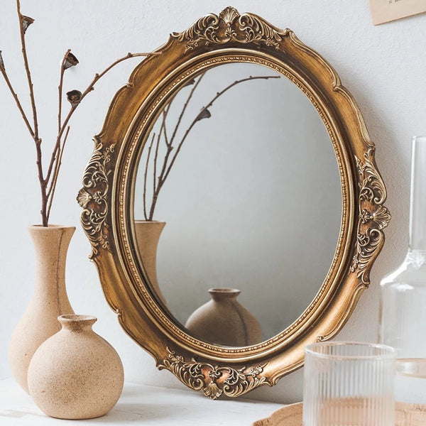 Espejo ovalado dorado – Patioriente
